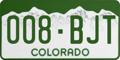 CO license plate 008BJT
