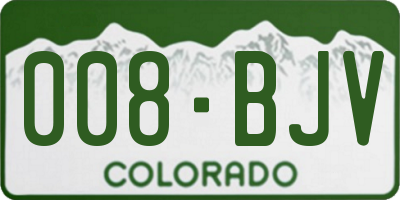 CO license plate 008BJV