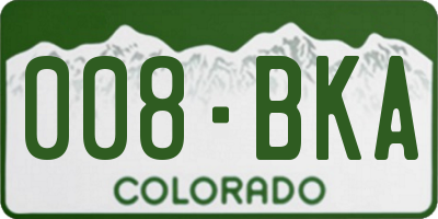CO license plate 008BKA