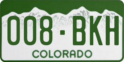 CO license plate 008BKH
