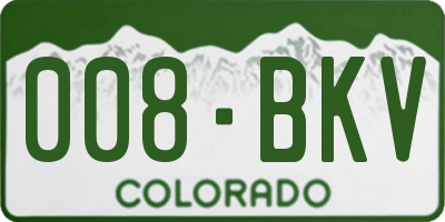 CO license plate 008BKV