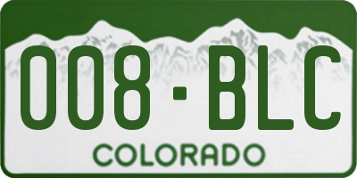 CO license plate 008BLC