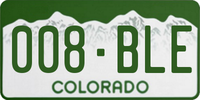 CO license plate 008BLE