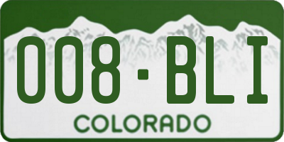 CO license plate 008BLI