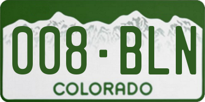 CO license plate 008BLN