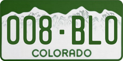 CO license plate 008BLO