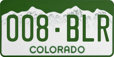 CO license plate 008BLR