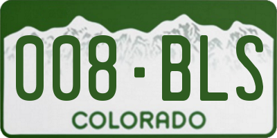 CO license plate 008BLS