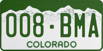 CO license plate 008BMA