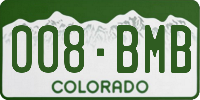 CO license plate 008BMB
