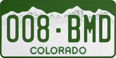 CO license plate 008BMD