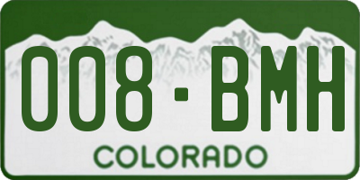 CO license plate 008BMH