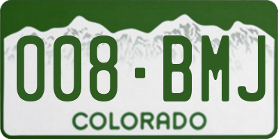 CO license plate 008BMJ