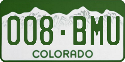 CO license plate 008BMU
