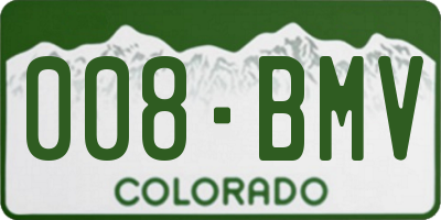 CO license plate 008BMV