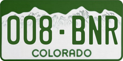 CO license plate 008BNR
