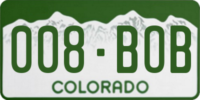 CO license plate 008BOB