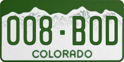 CO license plate 008BOD