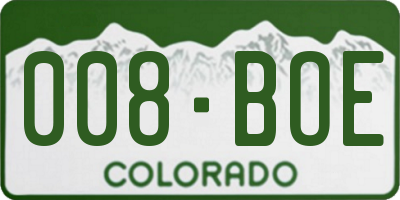 CO license plate 008BOE