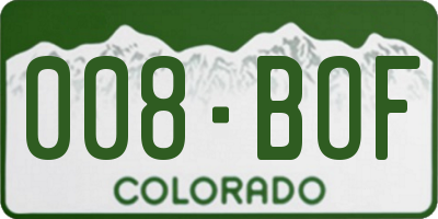 CO license plate 008BOF
