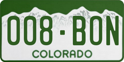 CO license plate 008BON