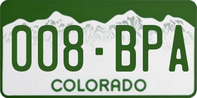 CO license plate 008BPA