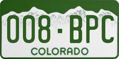 CO license plate 008BPC