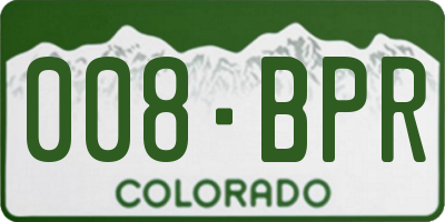 CO license plate 008BPR