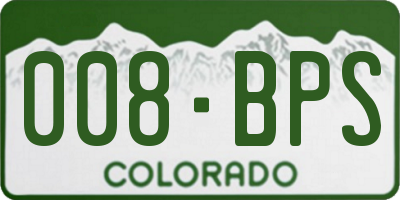 CO license plate 008BPS