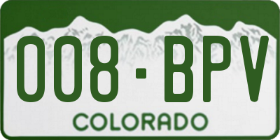 CO license plate 008BPV