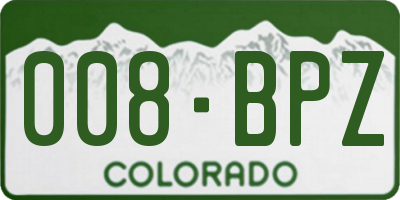CO license plate 008BPZ