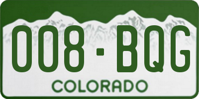 CO license plate 008BQG