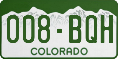 CO license plate 008BQH