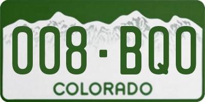 CO license plate 008BQO