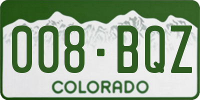 CO license plate 008BQZ