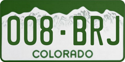 CO license plate 008BRJ