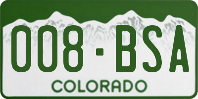 CO license plate 008BSA