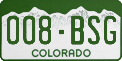 CO license plate 008BSG