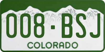 CO license plate 008BSJ
