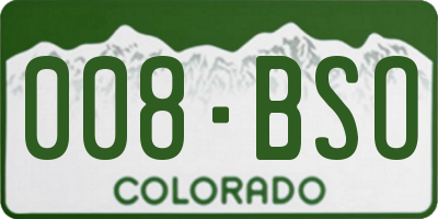 CO license plate 008BSO