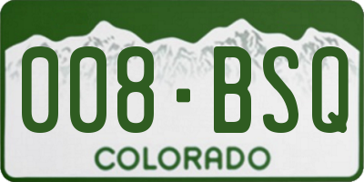 CO license plate 008BSQ