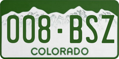 CO license plate 008BSZ