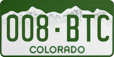 CO license plate 008BTC