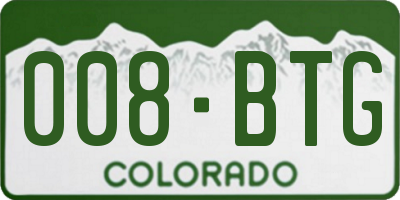 CO license plate 008BTG