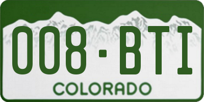 CO license plate 008BTI