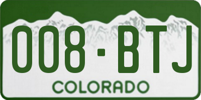 CO license plate 008BTJ