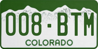 CO license plate 008BTM