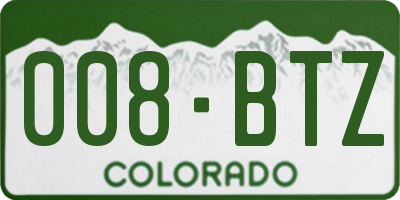 CO license plate 008BTZ