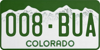 CO license plate 008BUA