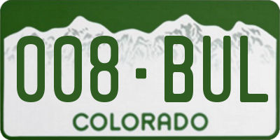CO license plate 008BUL